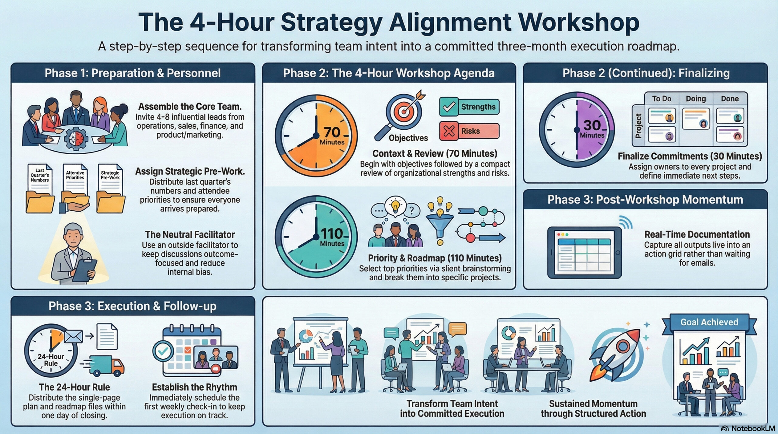 4 hour strategy alignment workshop infographic for small business teams — LaRubie business consulting Canada