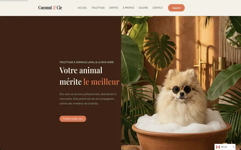 Toilettage Coconut & Cie website